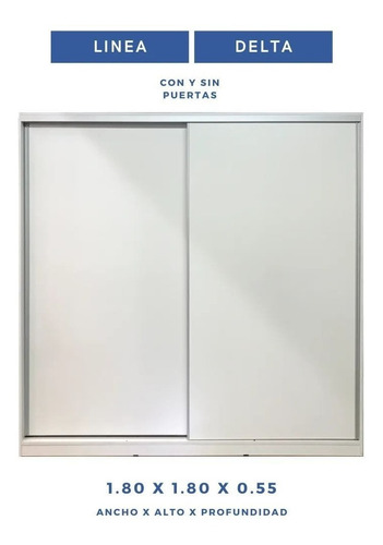 Placard Ropero Puertas Corredizas 1,80 Moderno Guia Aluminio