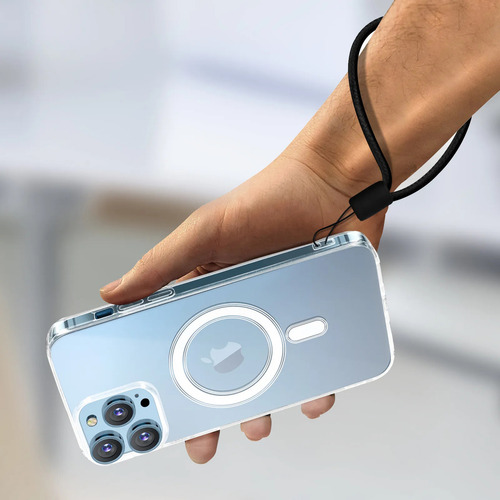 Mr. Gadgets Kit 3 En 1 Funda Transparante + Mica Pantalla + Micas Aros Protectores De Cámara Compatible Con Magsafe Para iPhone 13 Pro Aros Color Titanio