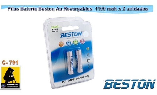 Imagen 1 de 1 de 2 Pilas Baterías Beston Aaa Recargable 1100 Mah Ni-mh (hr03)