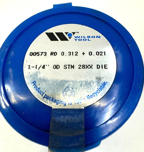 Wilson Tool Die Stn 28xx1 Round 0.312 1 1/4 Od Jjo
