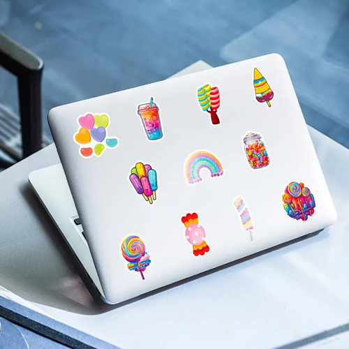 50 Calcomanías Sticker Impermeables De Dulces Y Postres