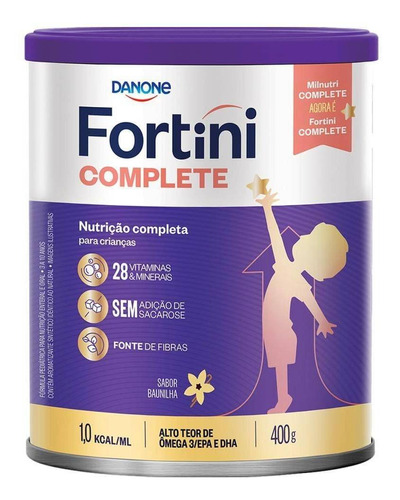 Suplemento em pó Danone  Complete FortiniFortini carboidratos FortiniFortini sabor  baunilha em lata de 400g
