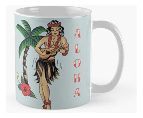 Taza Jerry Style Traditional Aloha Hula Pinup Girl En Hawaii