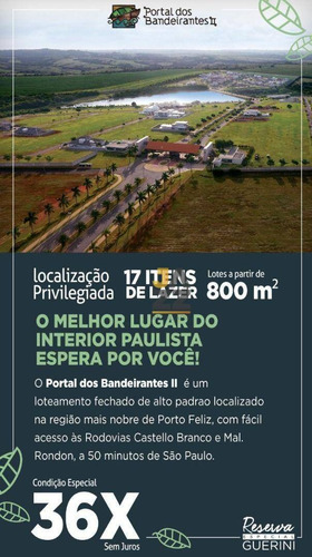 Imagem 8 de 28 de Terreno À Venda, 1462 M² Por R$ 950.683 - Portal Dos Bandeirantes - Ii - Porto Feliz/sp - Te3594