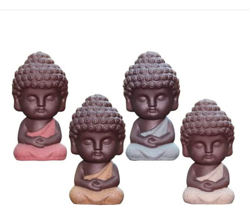 Linalife Mini Estatua De Buda De Ceramica De 4 Grapas Para D