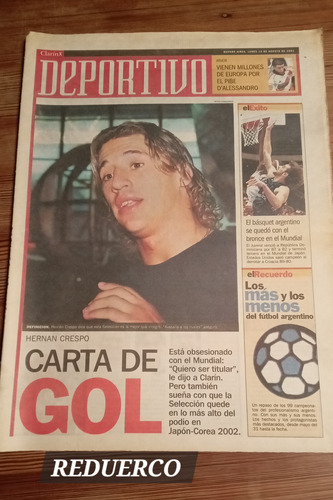 Suplemento Deportivo Clarín 13/8/01 Los + Los - F.argentino (Usado)