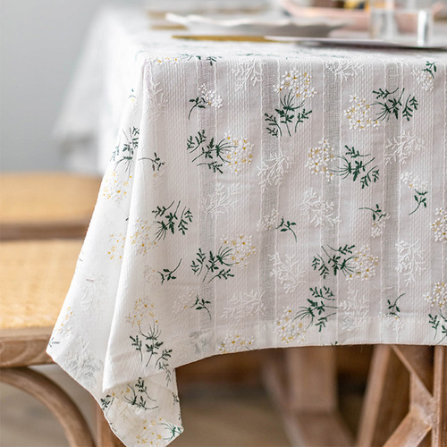 Mantel Floral De Algodón Para Decoración De Mesa De Té Recta