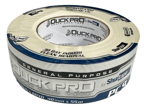 Cinta Ducto 2 Pulgadas 48mm X 54mt Duct Tape Shurtape Color Blanco