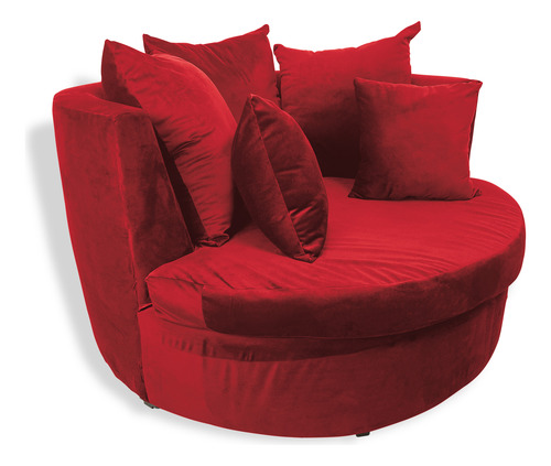 Sillón Moderno Minimalista Para Salas Recamara Hogar . Rojo Liso