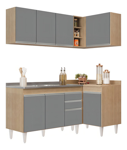 Lumil Móveis CP48 armário cozinha com 4 peças