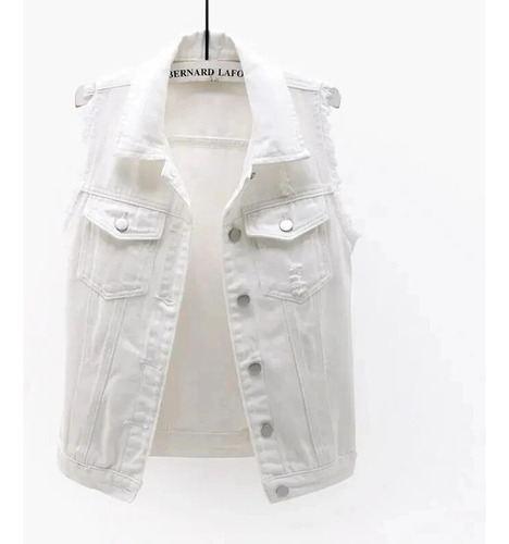 Chaleco Vaquero Casual De Mezclilla Para Mujer, Abrigo Corto