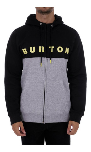 Burton Virtual Fz Hoodie Bk Gry Buzo