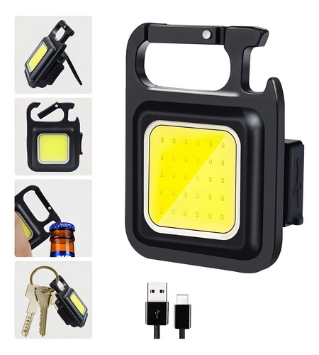 Mini Linterna 30 Led Cob Llavero Recargable Magnetico Potent Luz Blanco Frio Blanco Frio