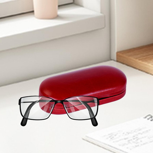 Bolsa De Gafas De Doble Nivel Con Espejo De Maquillaje, Rojo
