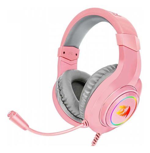 Audifonos Redragon Hylas Pink H260 Rgb Jack 3,5mm