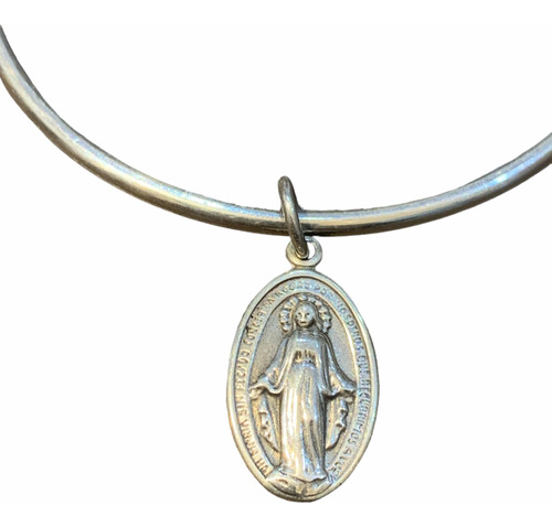 Esclava Clásica 6,5cm Con Virgen Milagrosa, Plata 925. Tuset
