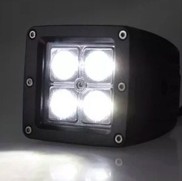 Faro Auxiliar 4 Led Cuadrado 16w Moto Cuatri 4x4 Pontencia