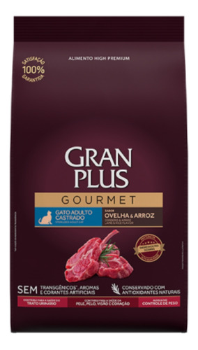 Ração Para Gato Granplus Gourmet Gato Castrado Ovelha 10,1kg