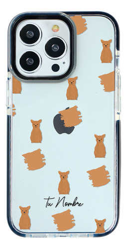 Funda Para iPhone Mujer Perro Chihuahua Manchas Tu Nombre