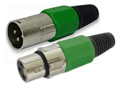 2 Conector Canon Xlr Jack Hembra+ Plug Macho Varios Colores