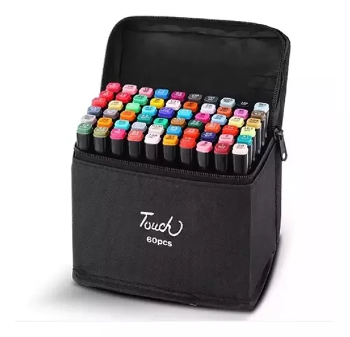 Marcadores de alcohol de 60 colores para artistas, marcadores artísticos de  doble punta, marcadores de bocetos dobles, rotuladores permanentes a base
