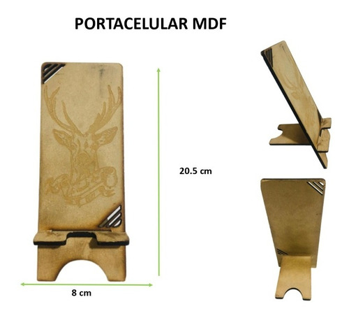 Portacelulares Mdf Natural 8 Cm X 20.5 Cm