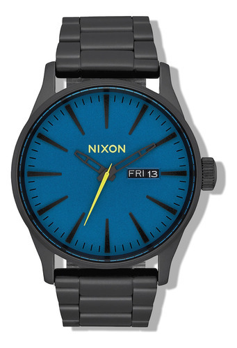 Reloj Nixon Acero Analógico Elegante Sentry Kensington Color de la correa Negro/Azul