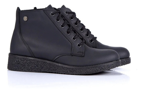 Borcegos Bota Citadina Crista Cuero Mujer Livianos Urbanos