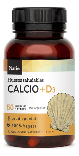 Calcio + Vitamina D Natier Capsulas Salud Osea Y Dental