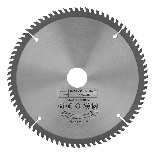 Lâmina De Serra Circular De 210 Mm 80 Dentes Com Diâmetro De