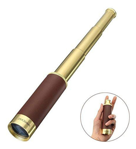 Telescopio E Brass 25x30, Catalejo Con Zoom Y Plegable H 440