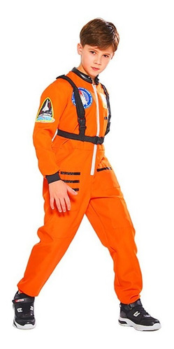 Imagem 6 de 10 de Fantasia Astronauta Menino Menina Macacão Traje Espacial