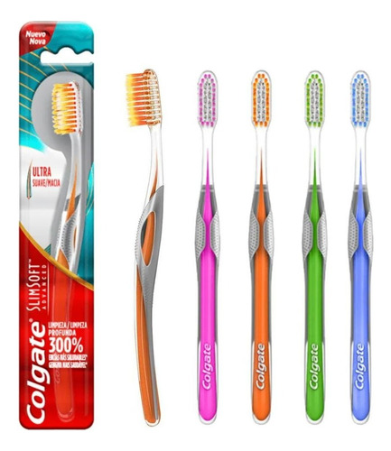 Kit Escova Dental Slim Soft Advance Colgate - 6 Unidades