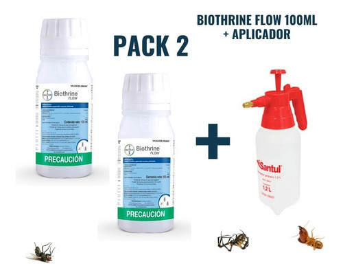 Pakc 2 Biothrine Flow 100ml + Aplicador Insecticida Varios