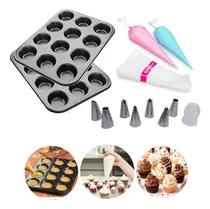 Comprar Kit Repostería Hornear Decorar Cupcakes Charolas Duyas Manga