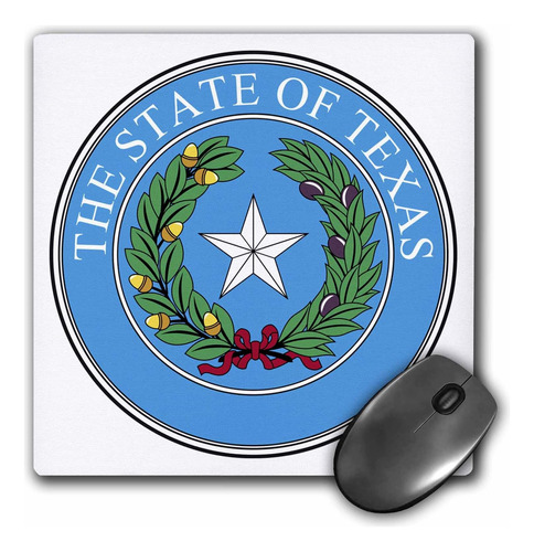 3d Rose State Seal Of Texas Pdus - Mouse Pad Con 