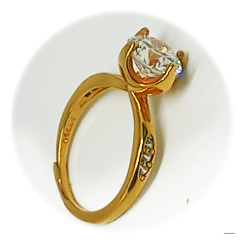 Anillo Compromiso Diamante Laboratori Novia Chapado 24k Bda3