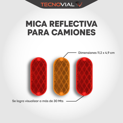 Mica Reflectiva Para Camiones Color Roja Y Ámbar
