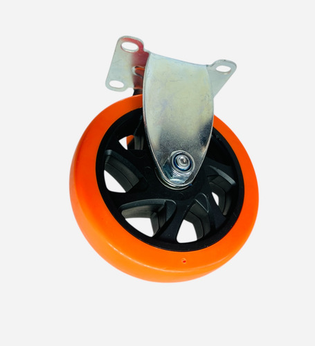 Rueda Fija Pvc Naranja 75mm Doble Ruleman (x1) Naranja
