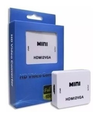 Imagen 2 de 8 de Conversor Adaptador Hdmi A Vga Activo Con Audio Local 1junta