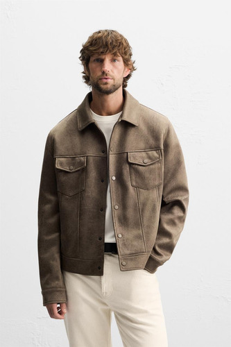 Zara Jacket Chaqueta Marron Claro - Xl (Usado)