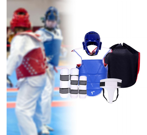 Conjunto De Equipo De Para Karate, Protectores De Sg Azul