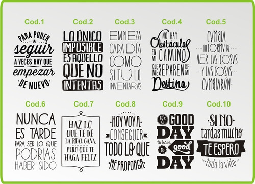 Vinilo Decorativo Frases Motivadoras Positivas 60 X 40