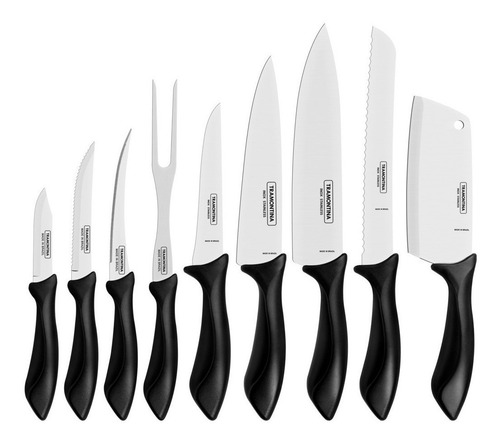 Imagen 7 de 10 de Set X9 Piezas Cuchillos Hachuela Cocina Chef Tramontina