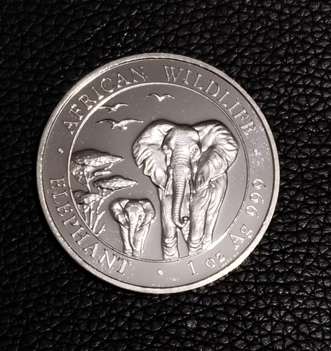 Moneda Onza De Plata, Elefantes 2015, 100 Chelines (Usado)