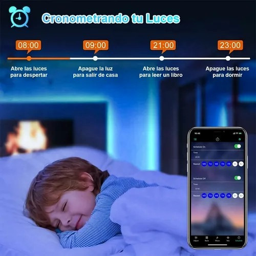 Tiras Led Rgb De 30 Metros, Luces Led Wifi, Control De La Ap