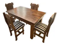 Comprar Juego De Comedor Con Mesa De 1.20x 80 Con 4 Sillas Tapizadas