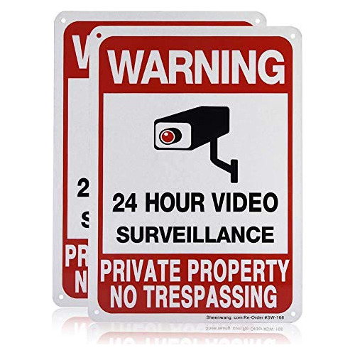 2pack Private Property No Trespassing Sign, Video Surve...