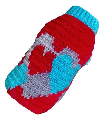Sweater, Abrigo Para Perro Tejido A Crochet Modelo Corazón M