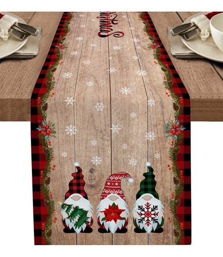 Gnomos Decoraciones Navideñas Caminos De Mesa Algodón...